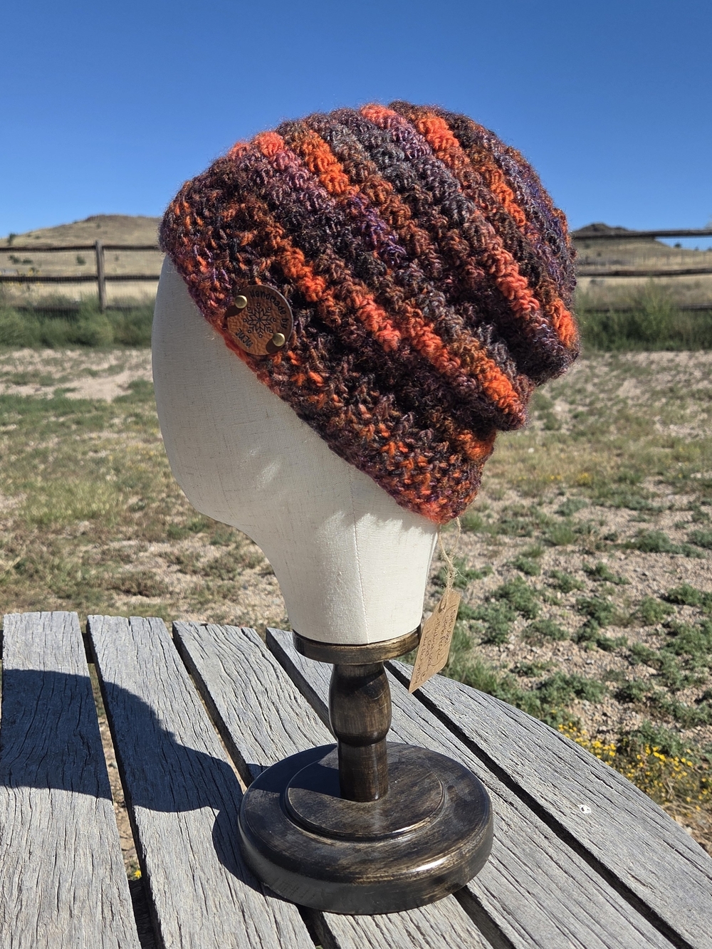 Artisan Handmade Lightweight Wool Blend Crochet "Pumpkin Patch" Cozy Beanie Hat